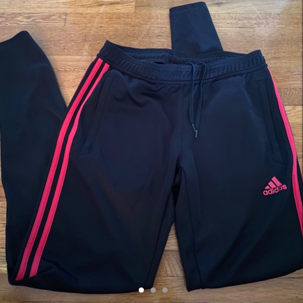 ADIDAS pink/red stripped joggers